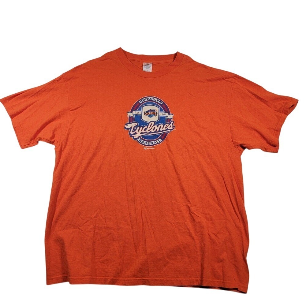 VTG‎ 2003 Brooklyn Cyclones Baseball MiLB T-Shirt Sz 2XL Orange Delta Pro Weight